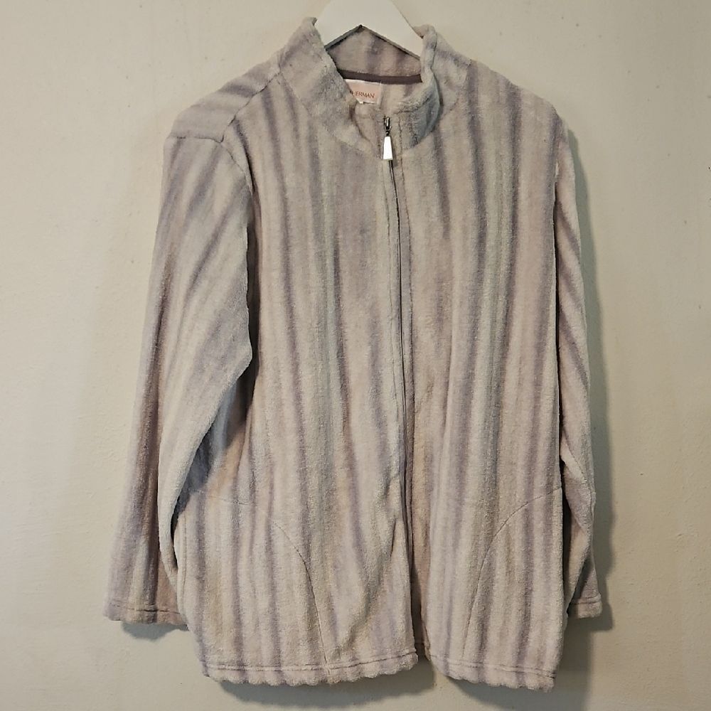 Stan HERMAN Striped Zip-Up Jacket